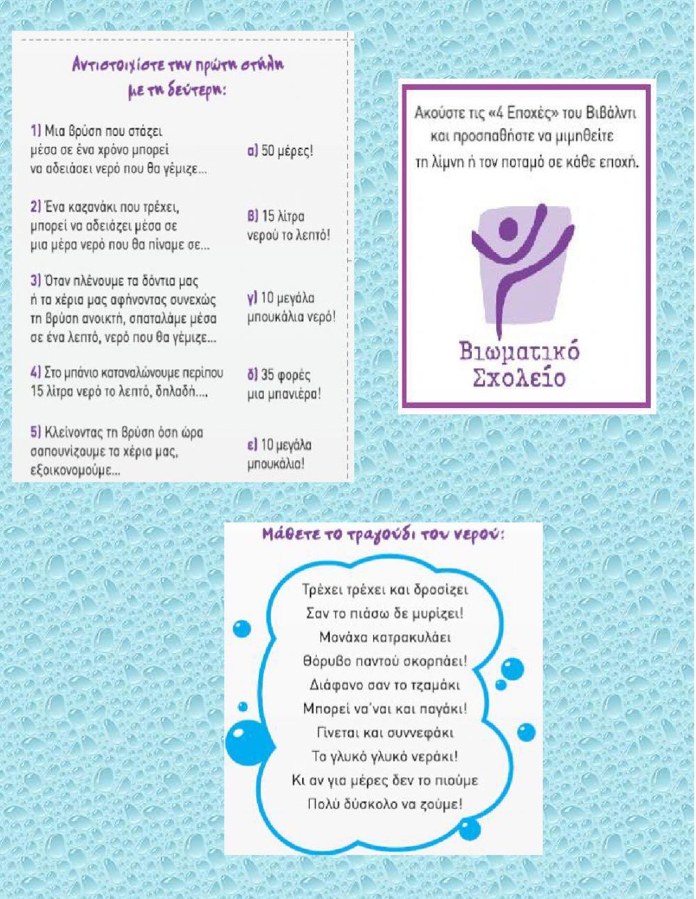 Το νερό (Βιωματικό Σχολείο)