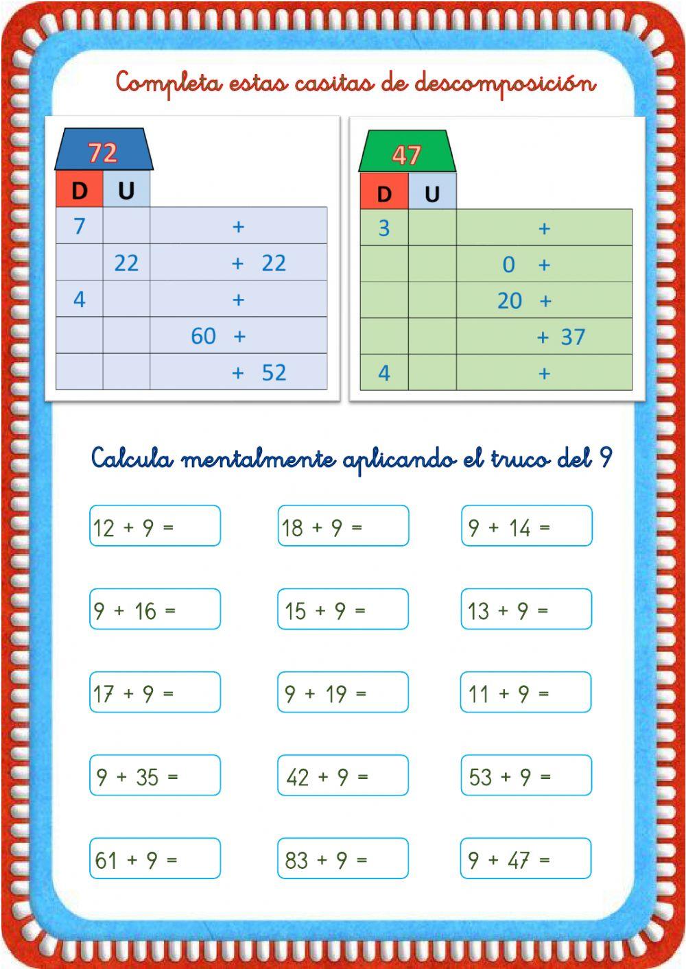 Cálculo mental y descomposición