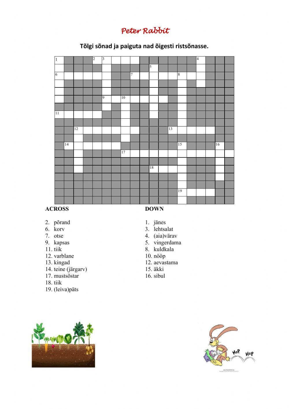 5725676 Peter Rabbit Crossword kadrikriipsalu 5725676 Peter Rabbit Crossword kadrikriipsalu