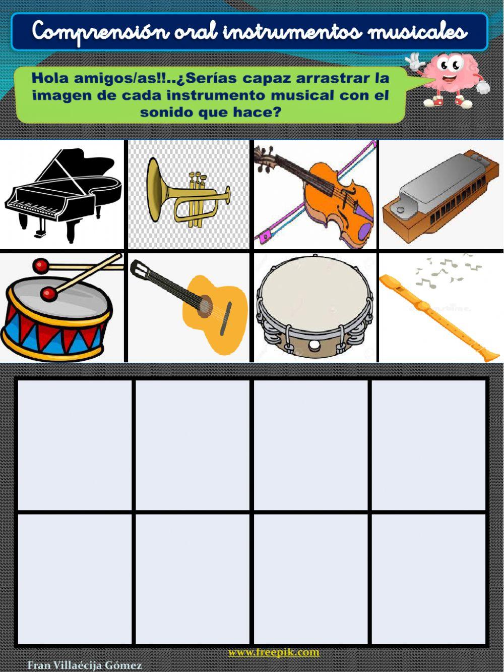 Comprensión oral: Instrumentos musicales.