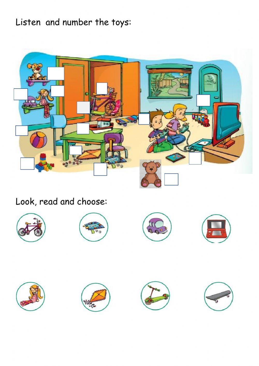 Toys: Listen,number and choose.