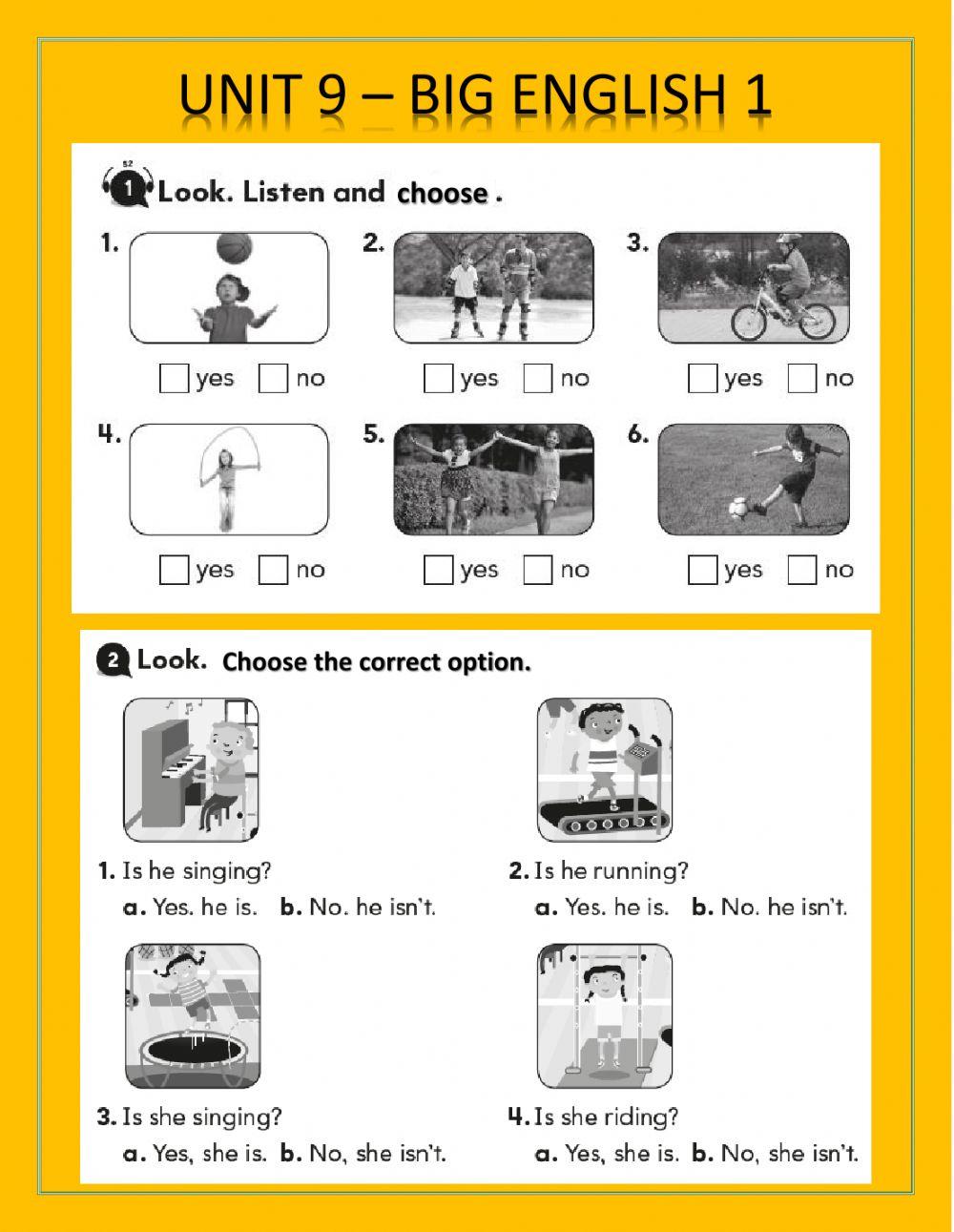 Practice test unit 9 big english 1