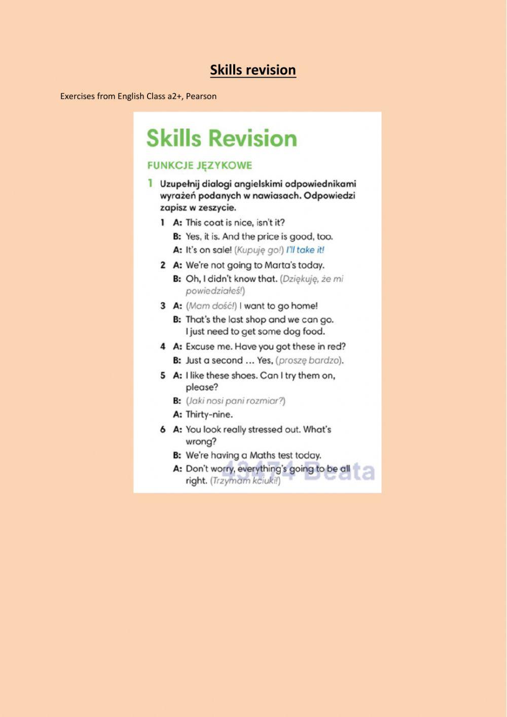Skills revision 7-8