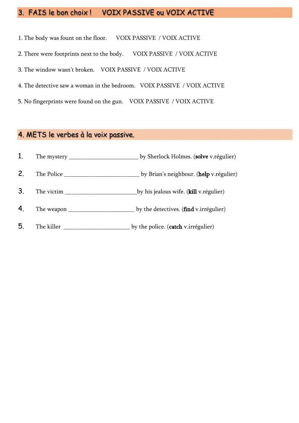 Passive voice preterit - voix passive preterit detective stories