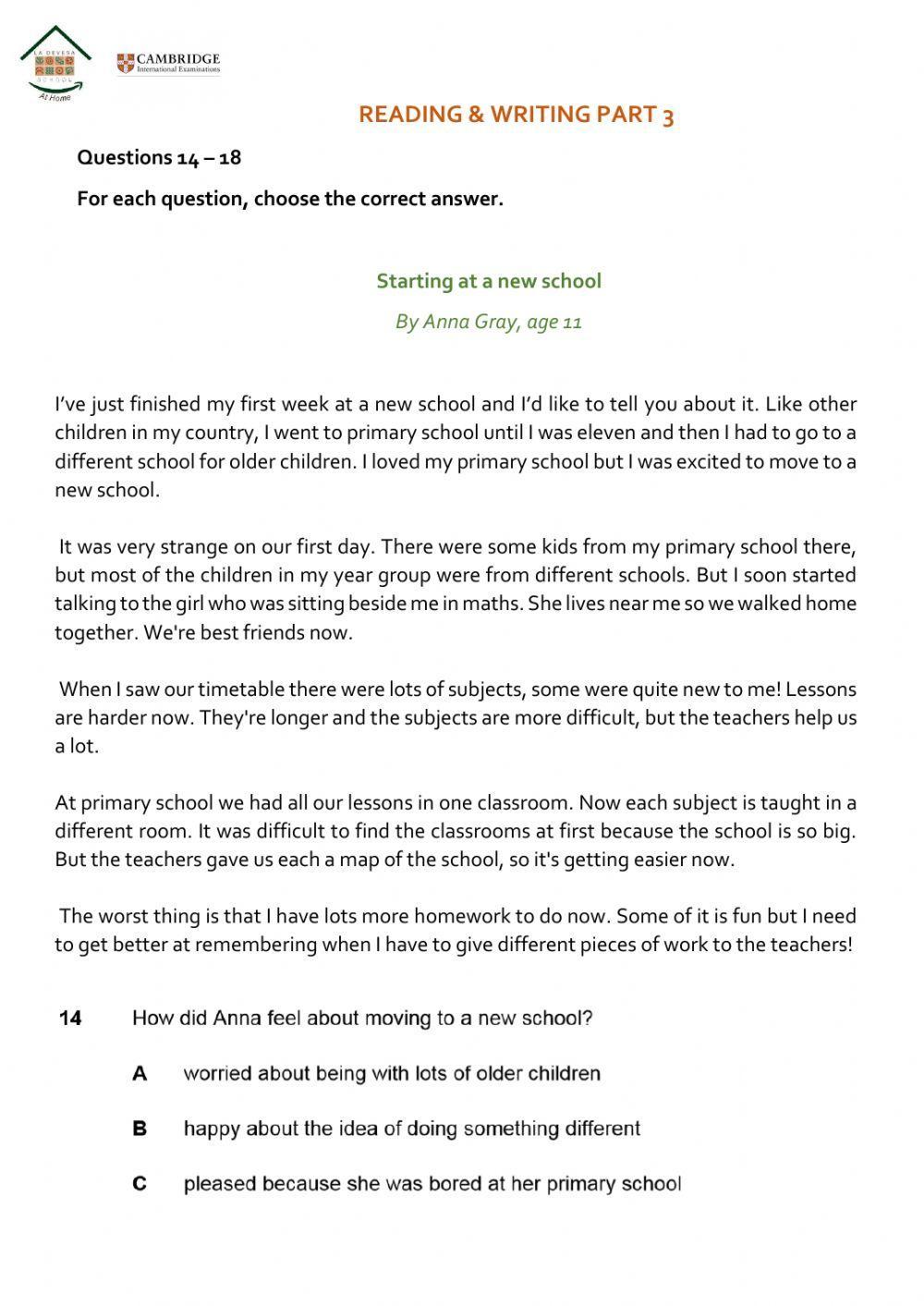 KET reading and writing part 3 223292 MissPaloma Live