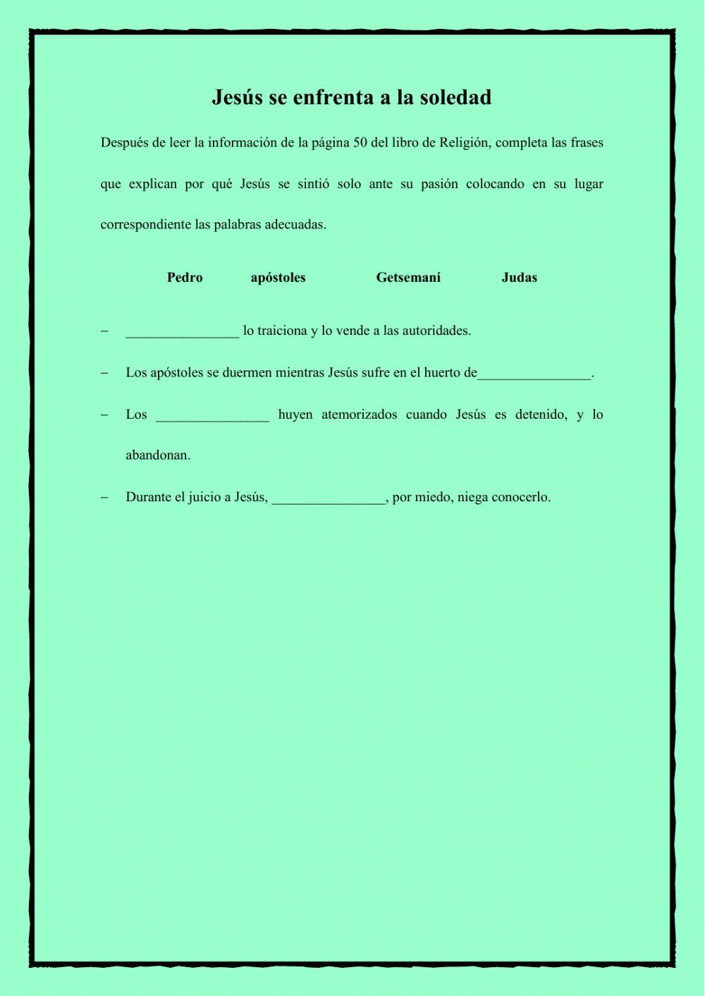 Jesús se enfrenta a la soledad 6º