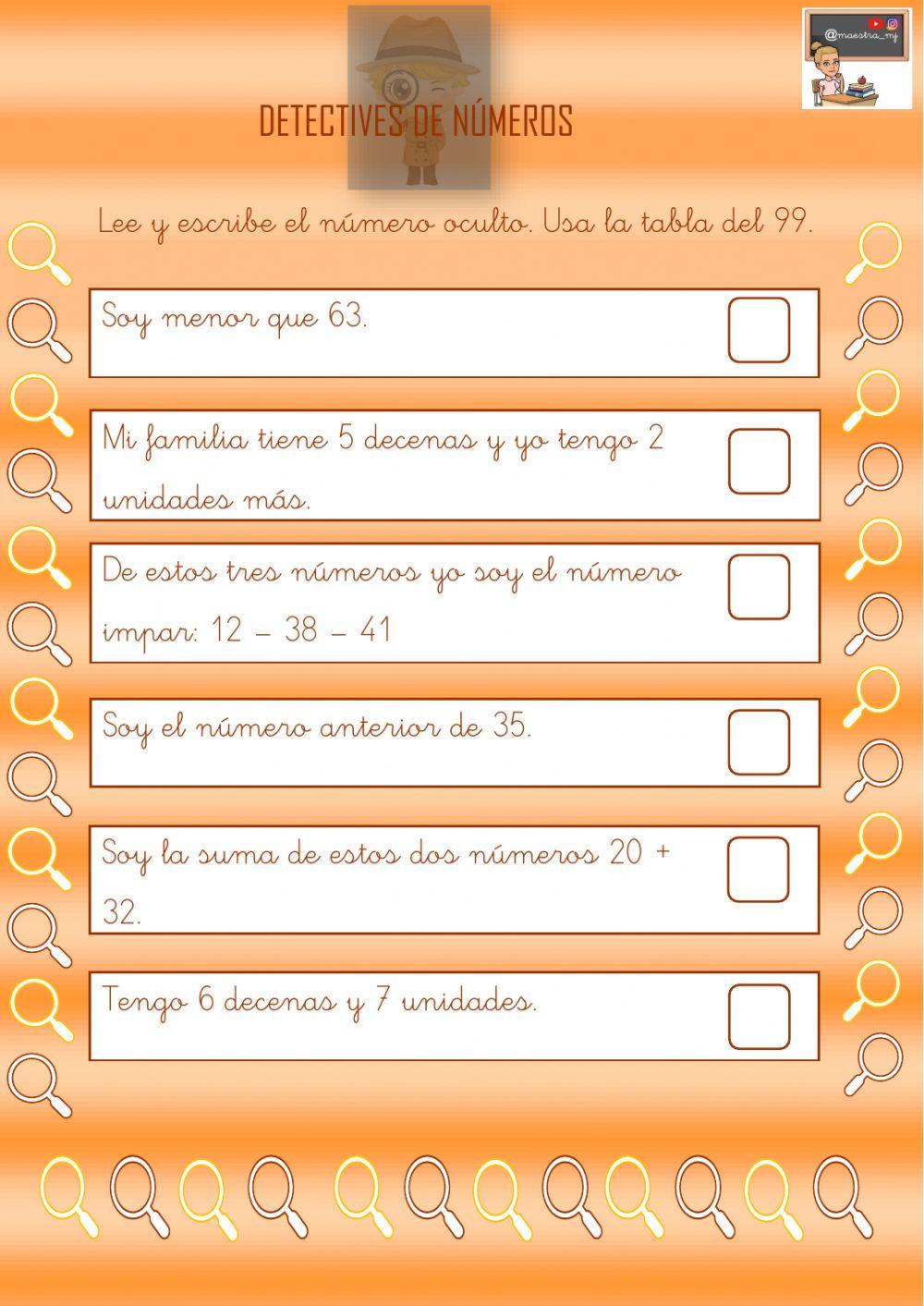 Detective de números Detective de números