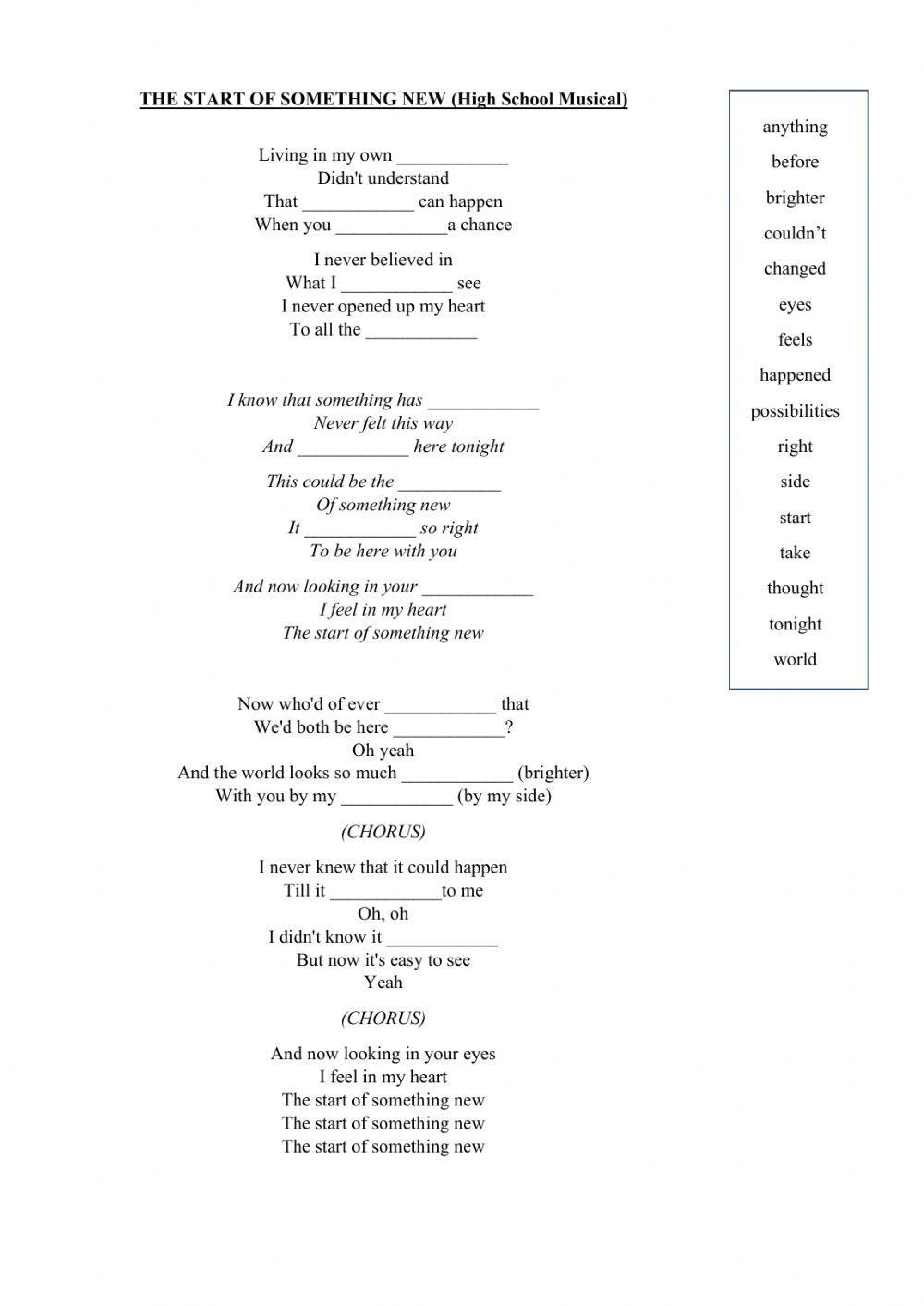 The Start of Something New - High School Musical