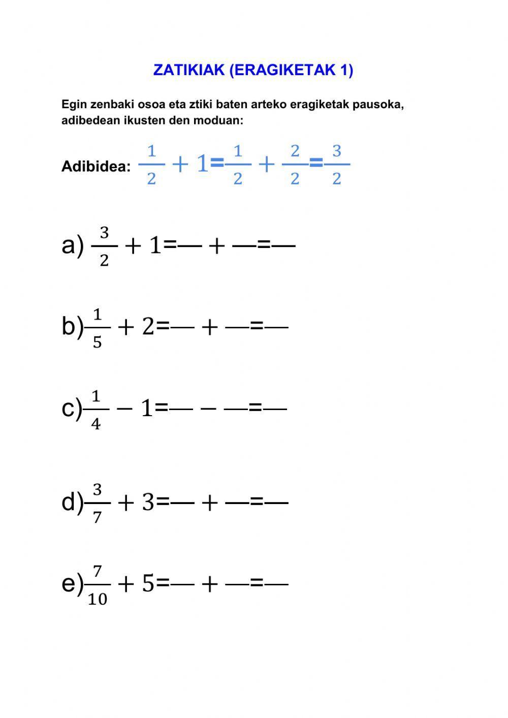 Zatikiak (Eragiketak 1)