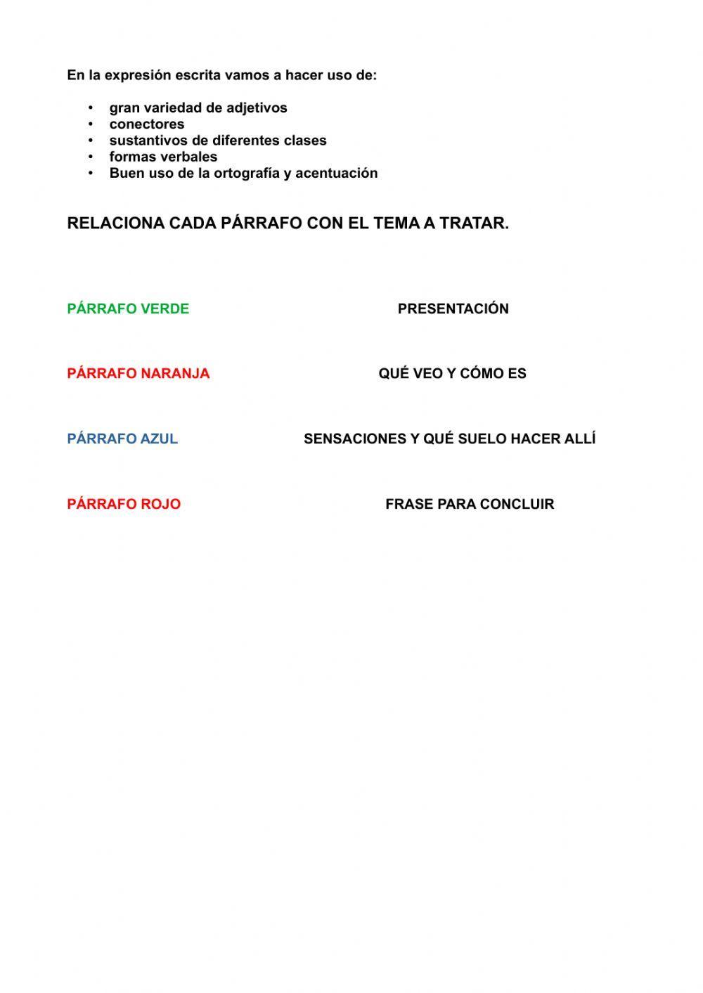 Descripción de lugares