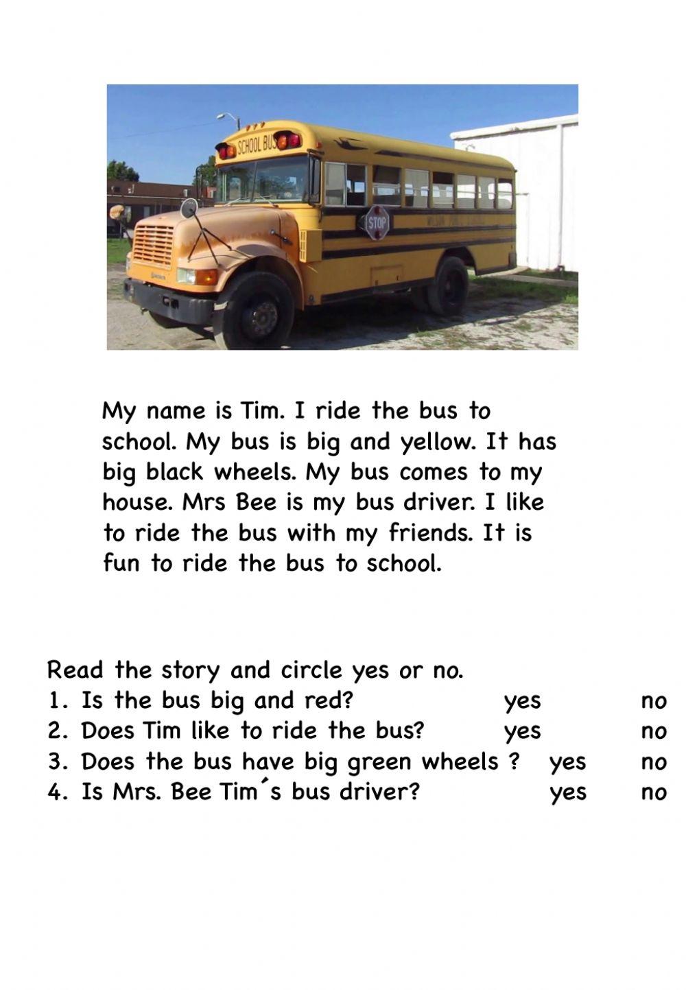 Reading -THE SCHOOL BUS-