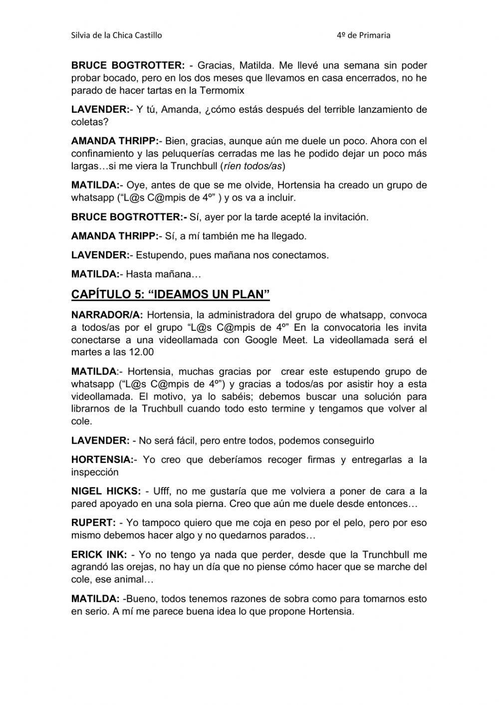 Teatro. matilda confinada