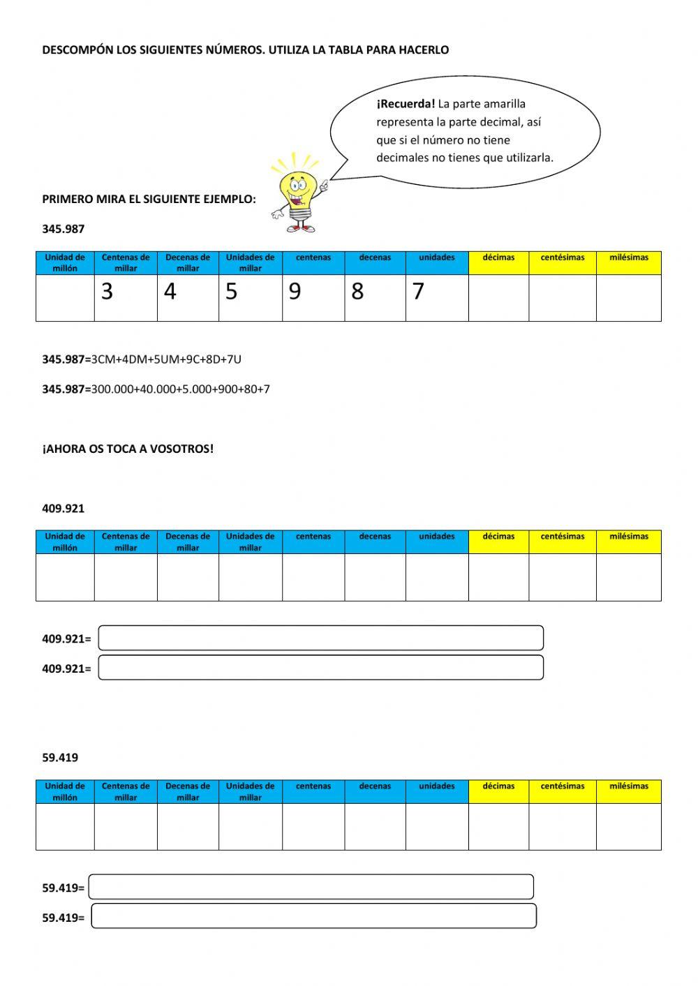 Descomposición de números