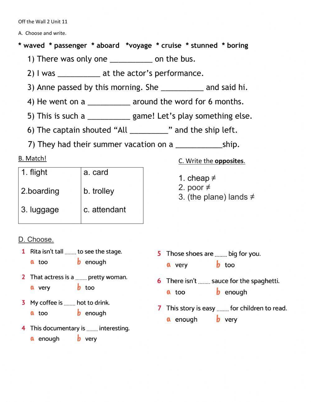 Off the Wall 2 Unit 11