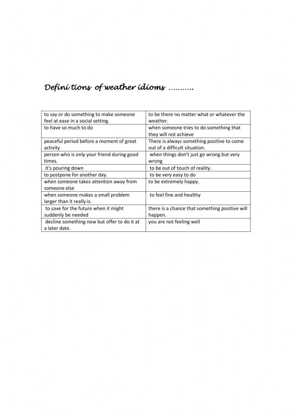 Weather Idioms