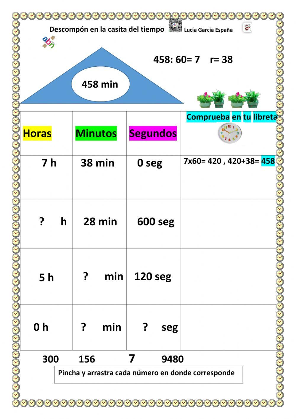 Descomposición en casita con unidades de tiempo