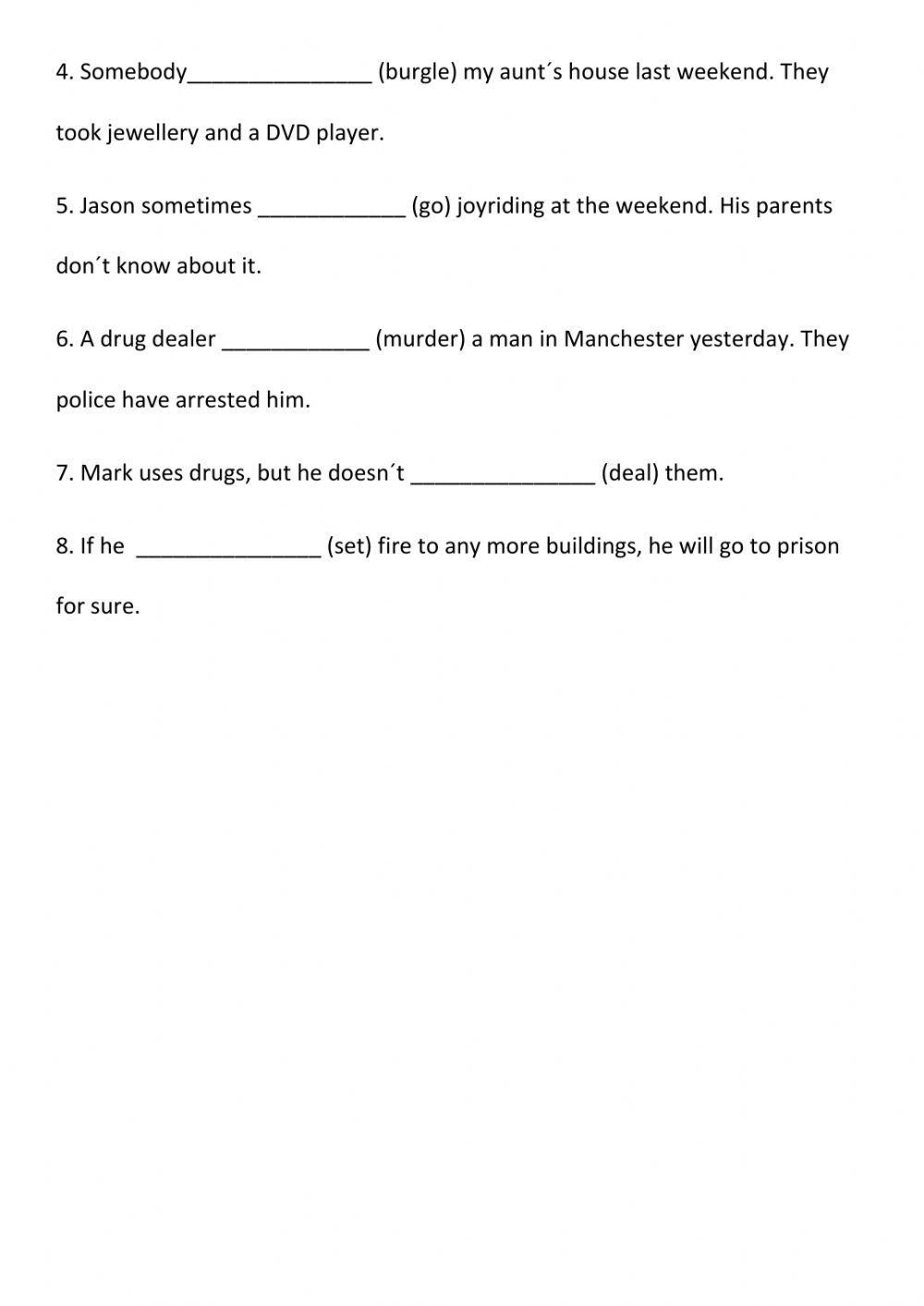 Crimes and criminals