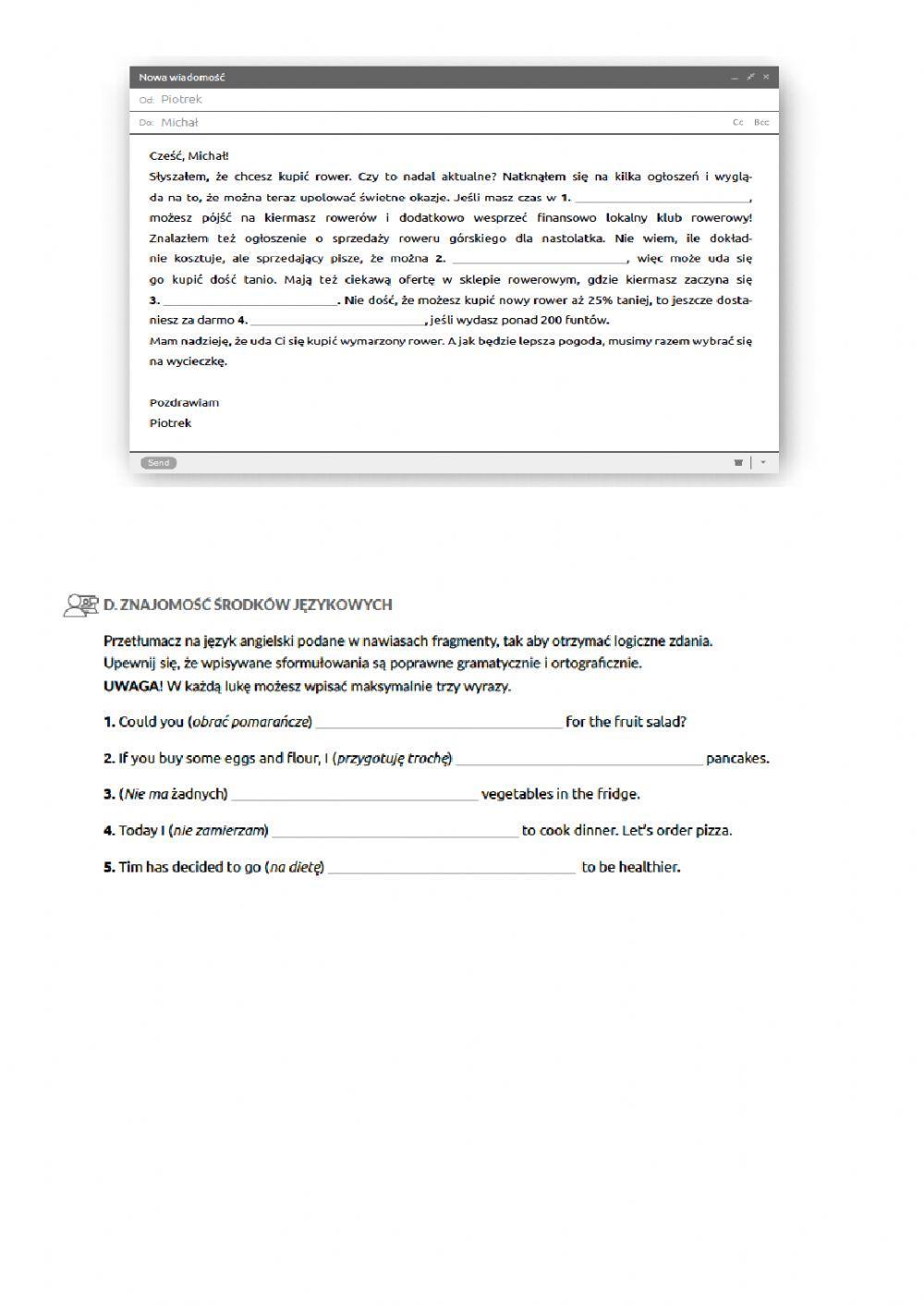 Zadania otwarte, egzamin ósmoklasisty Zadania otwarte, egzamin ósmoklasisty