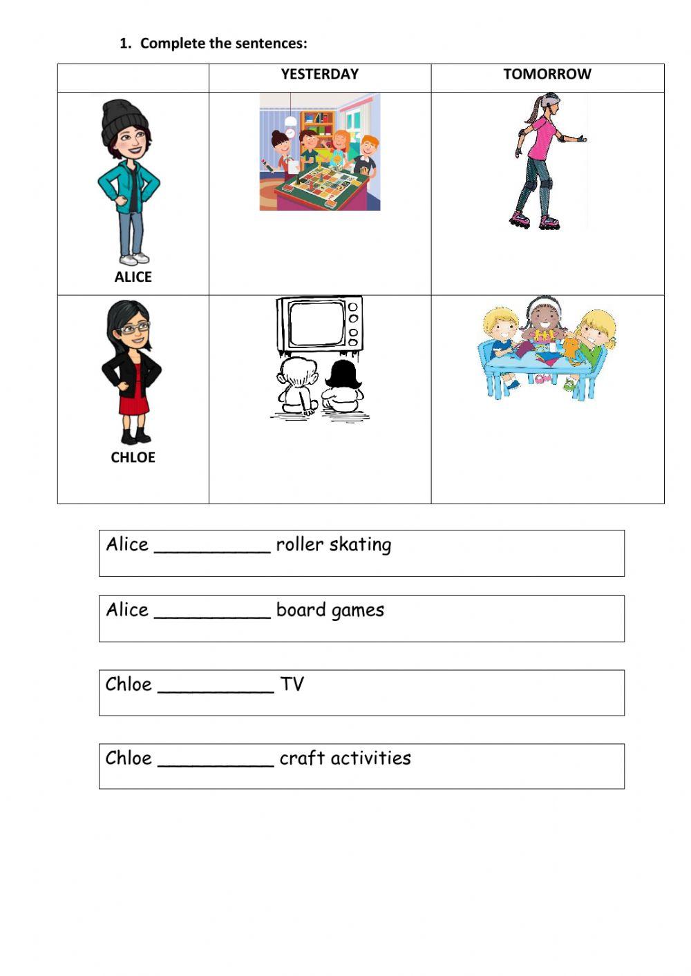 Complete the sentences