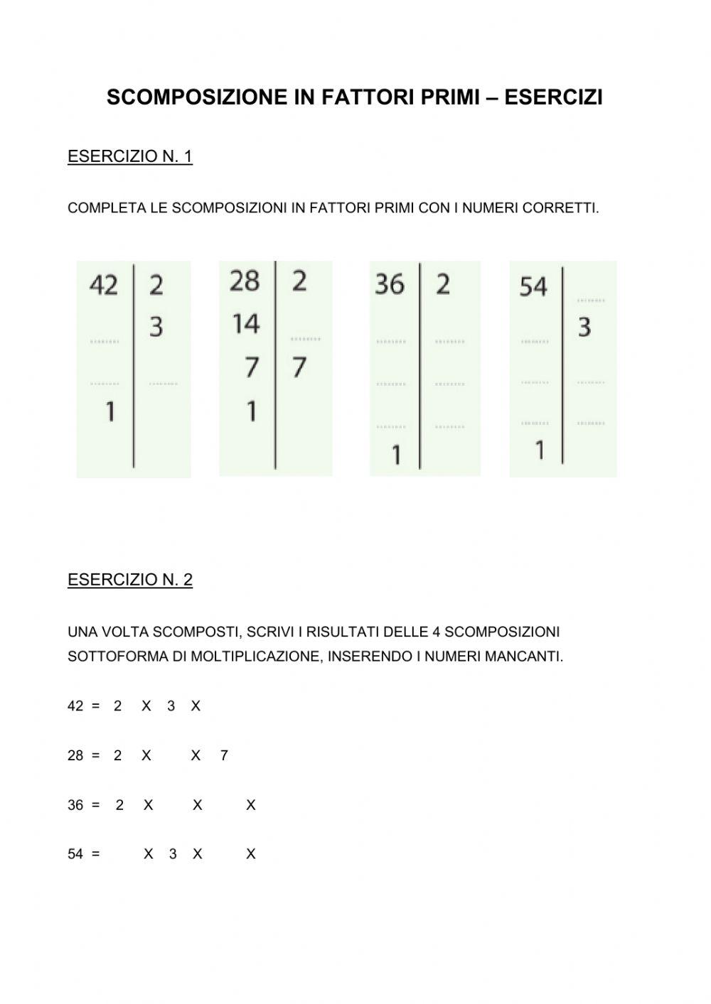 Scomposizione in fattori primi