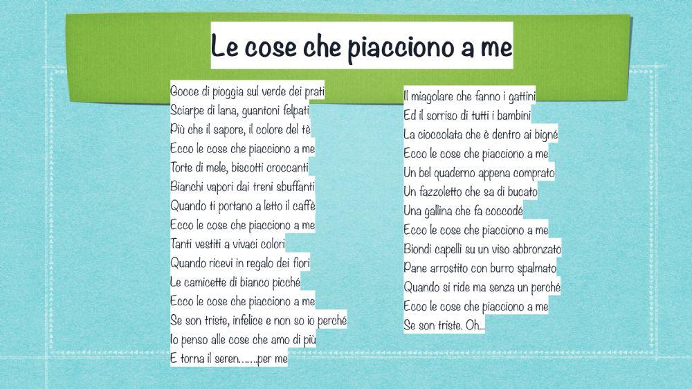 Le cose cose che amo