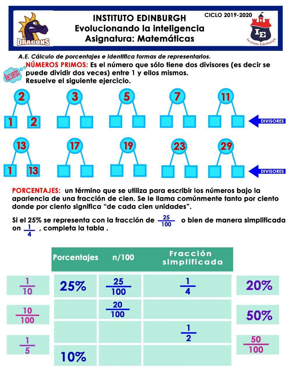 Cálculo de porcentajes