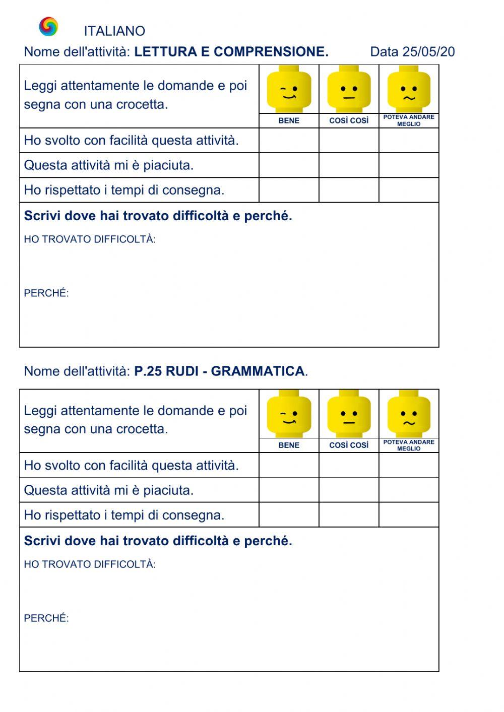 Questionario di autovalutazione