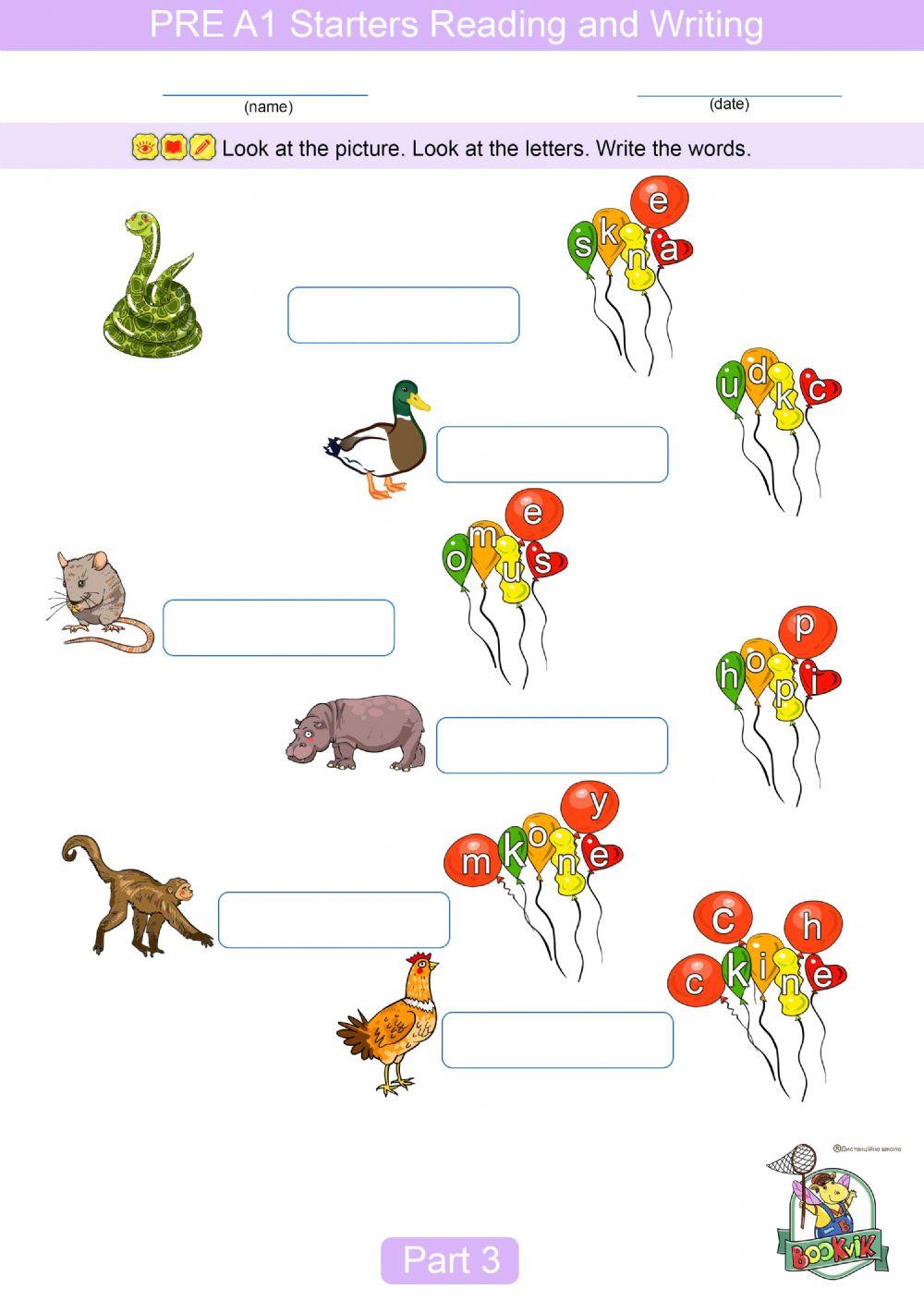 A1 starters p3 worksheet live worksheets