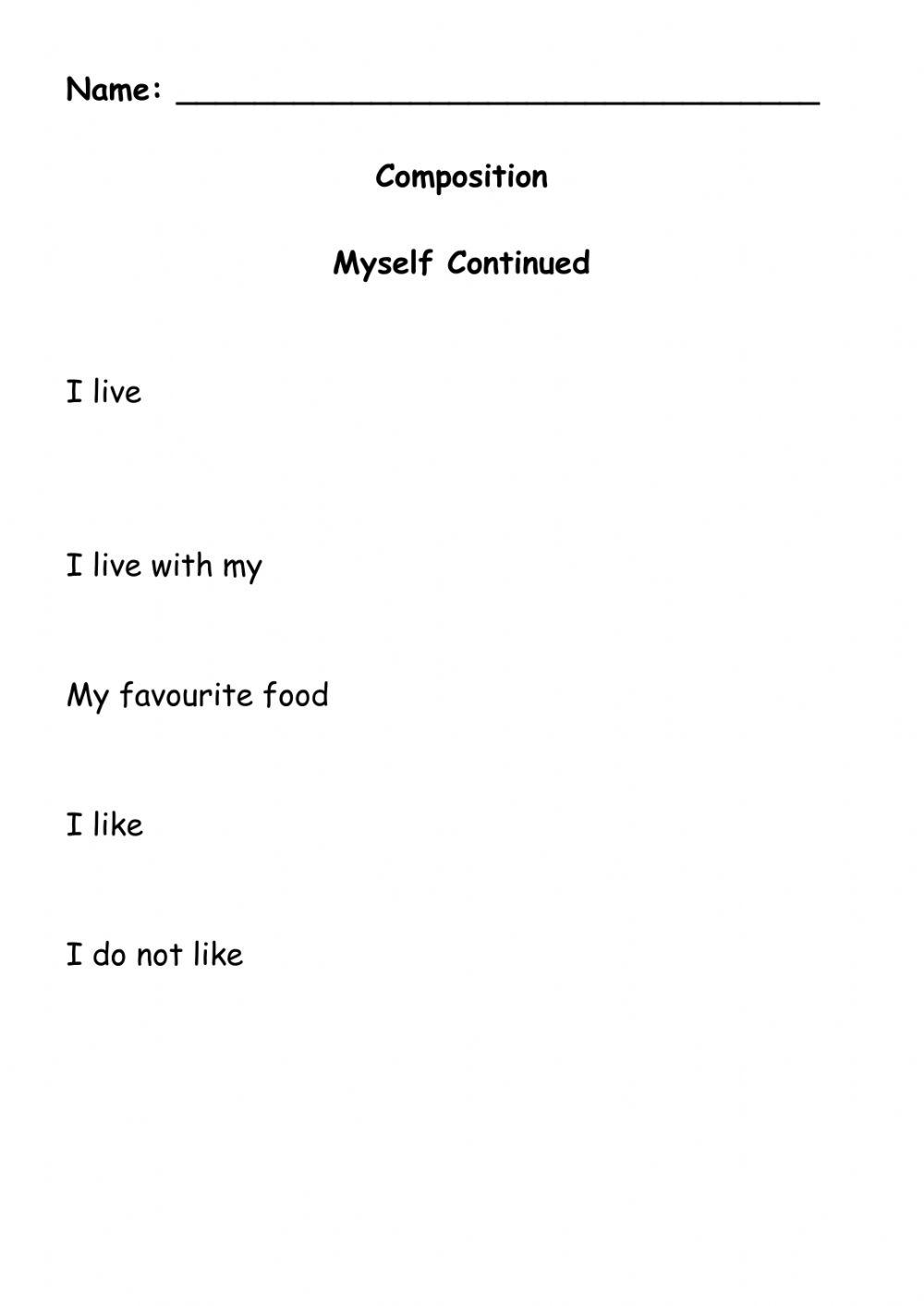 Composition - Myself Continued