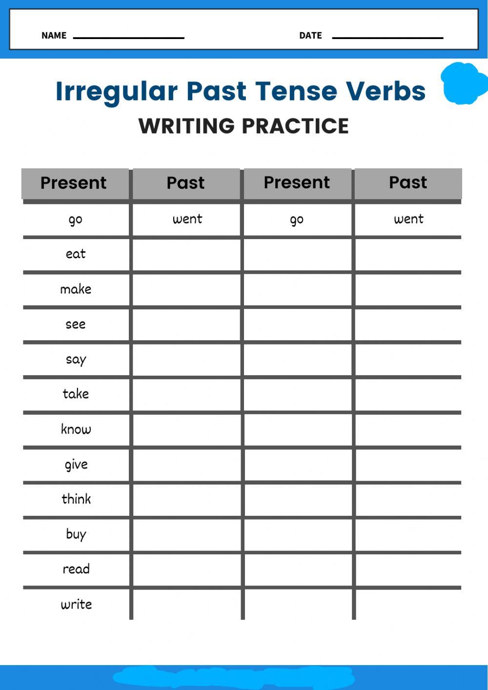 Past tense free worksheet Live Worksheets