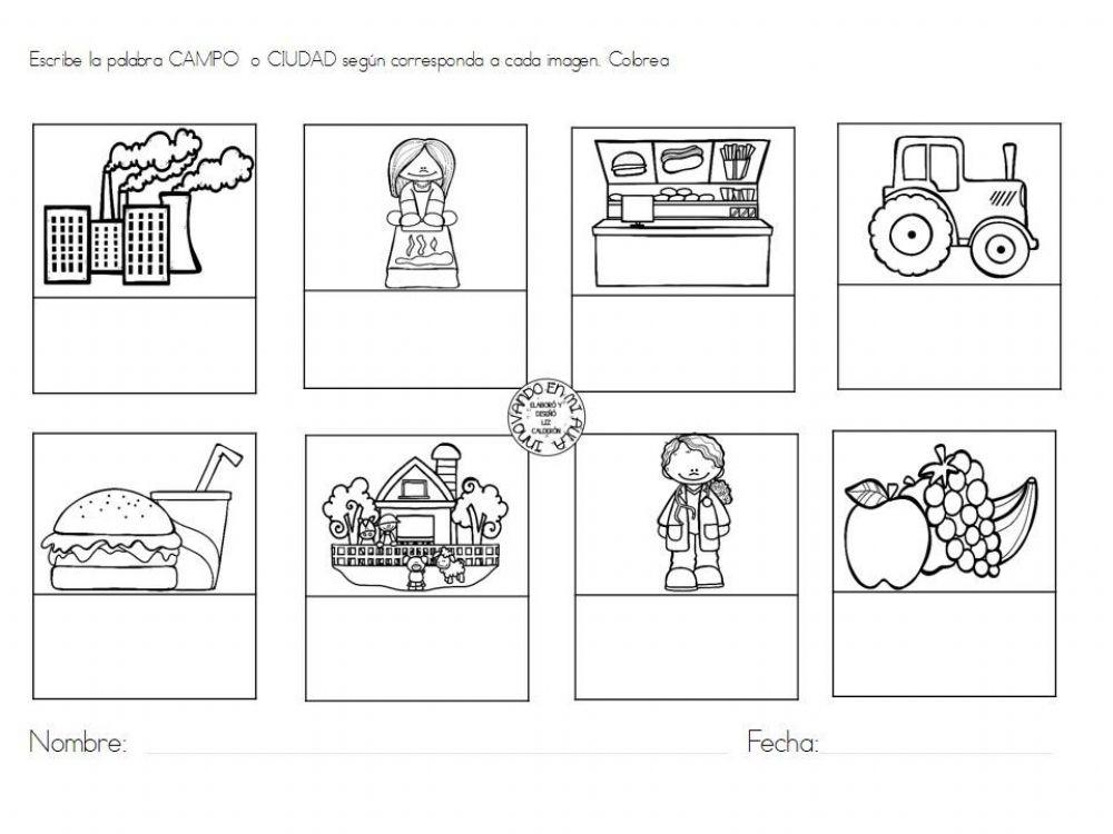 Identificar las cosas que hay en la ciudad y campo