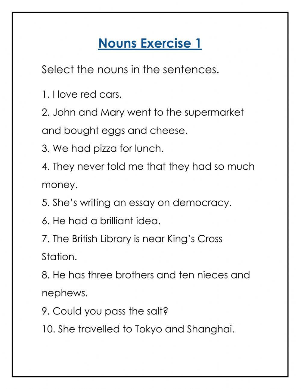 Nouns, Types of Nouns Grade 6, Types of Nouns for class 6, Types ...