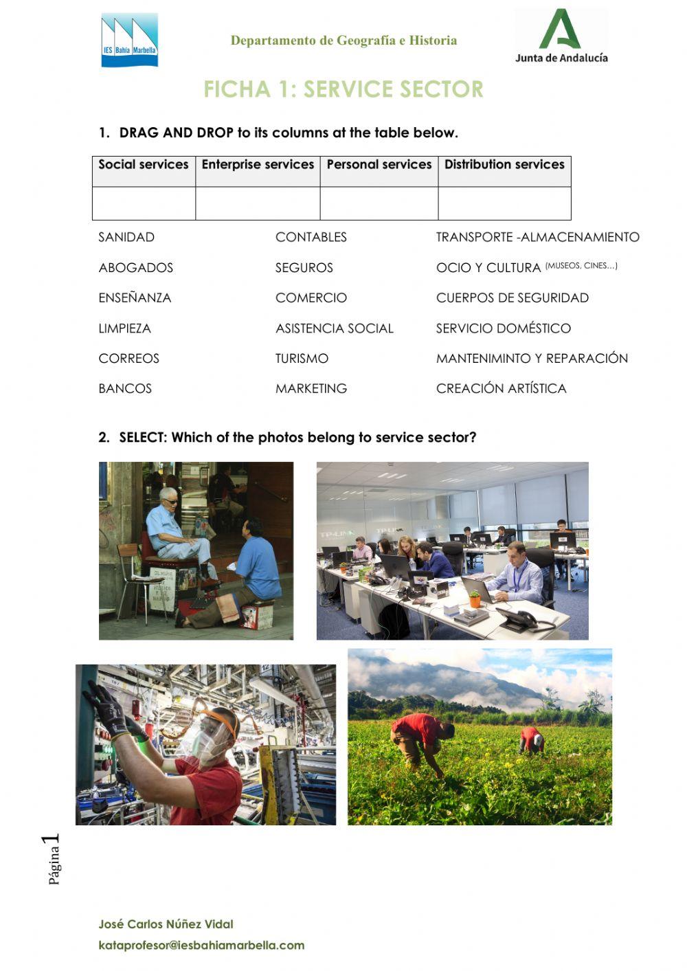 Ficha 1 Introducción al sector terciario