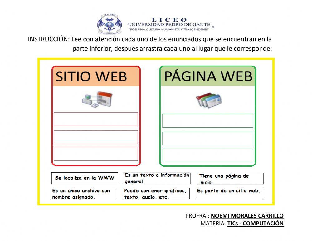 Diferencia entre sitio y pagina web