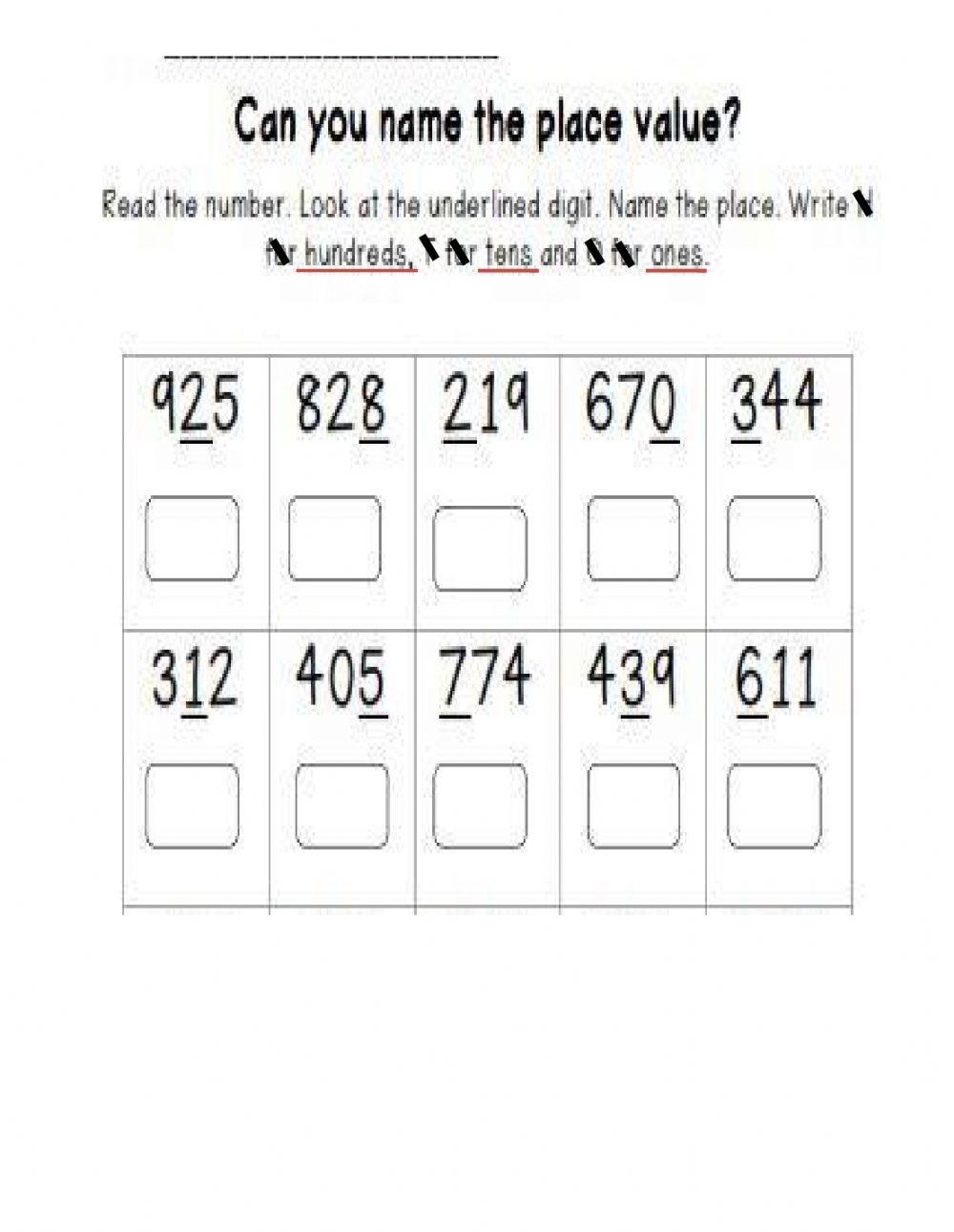 Place Value (Hundreds, Tens and Ones)