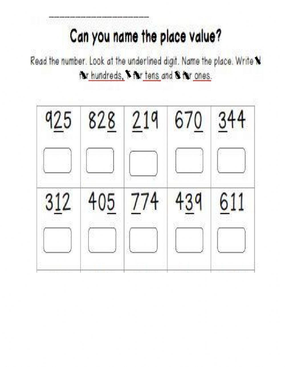 224969 Place Value (Hundreds, Tens and Ones)