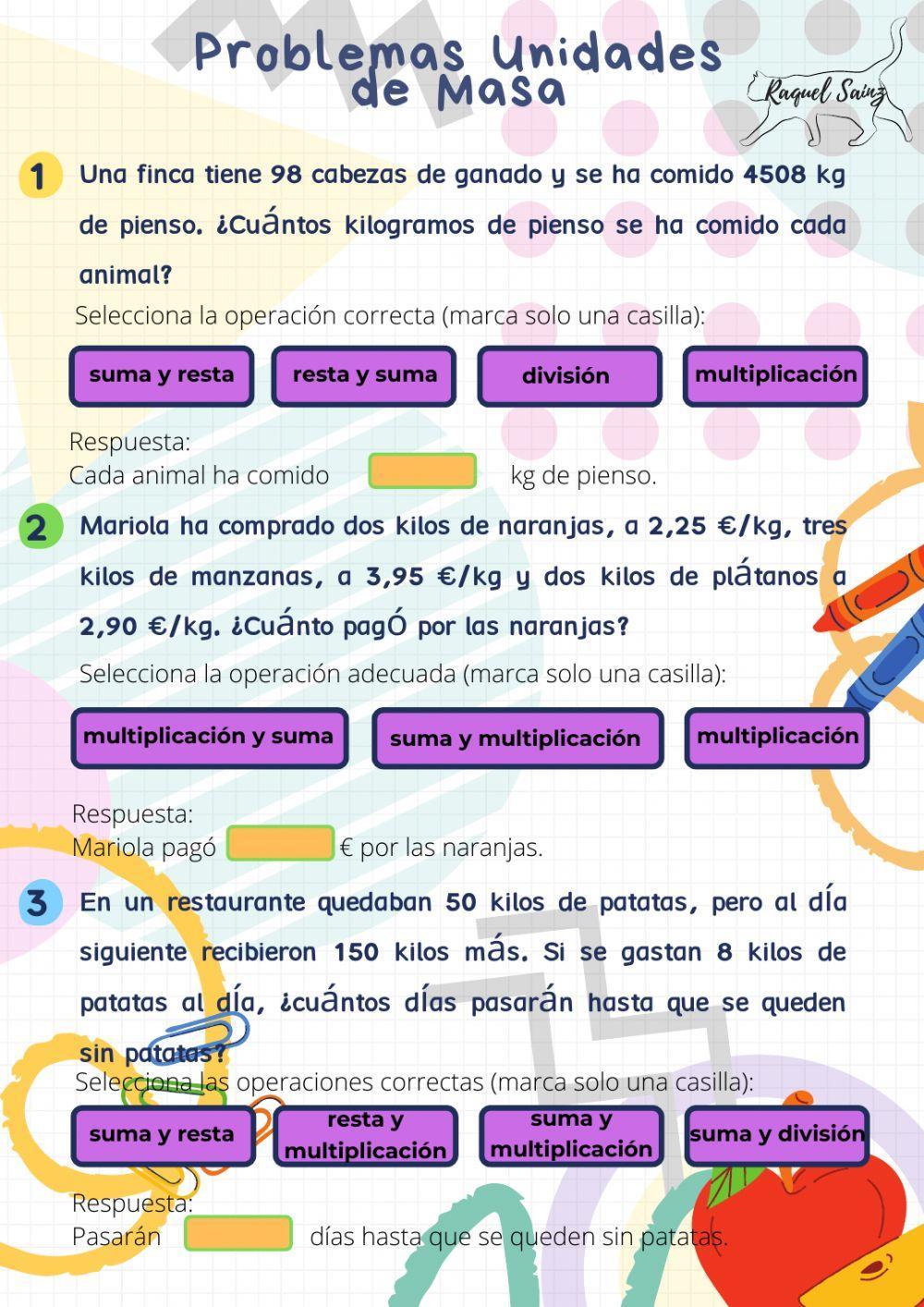Problemas unidades de masa
