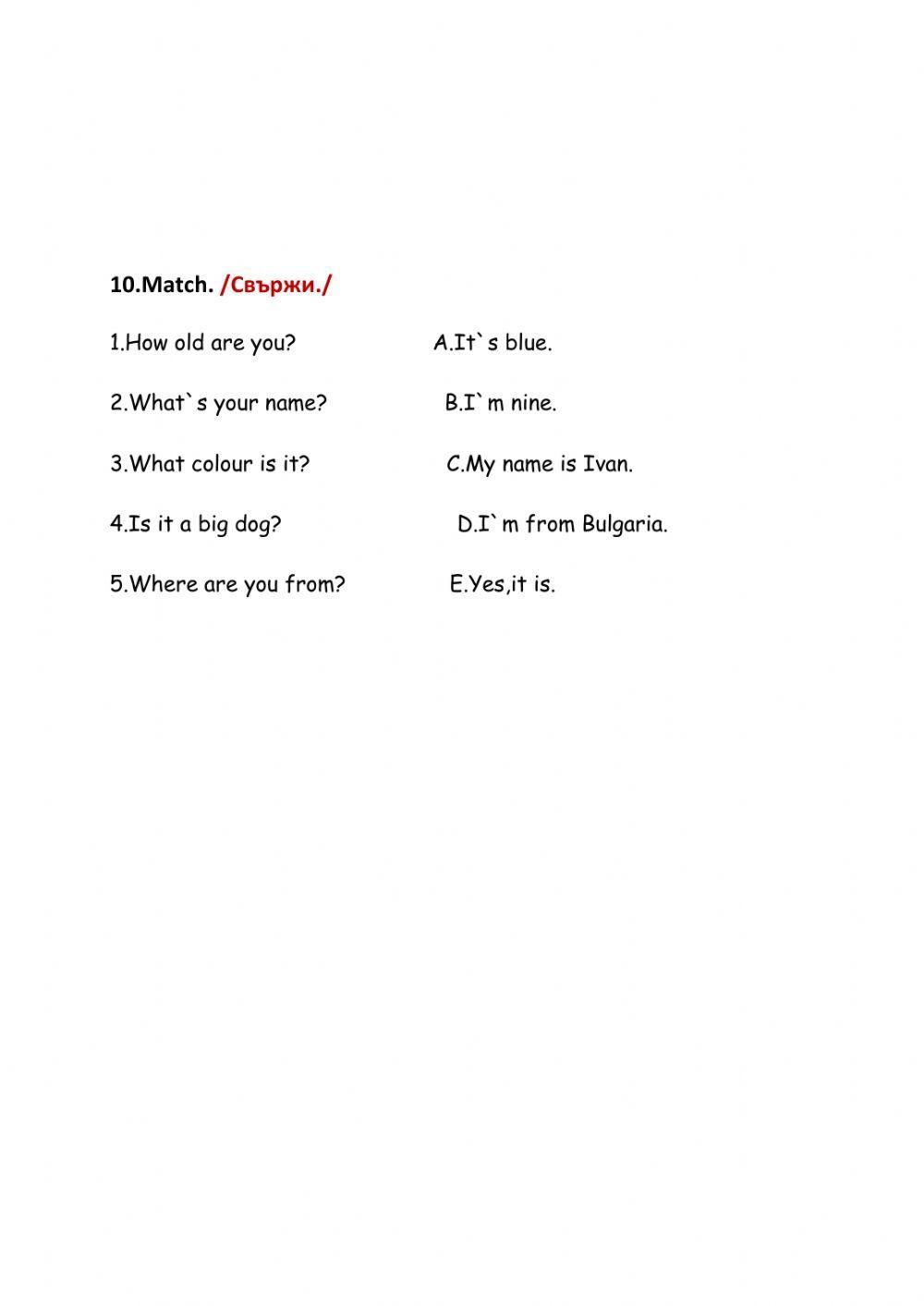 Final test 2nd grade