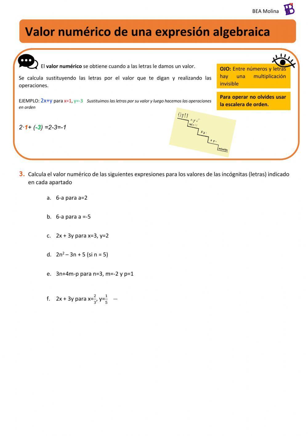 Términos y valor numérico