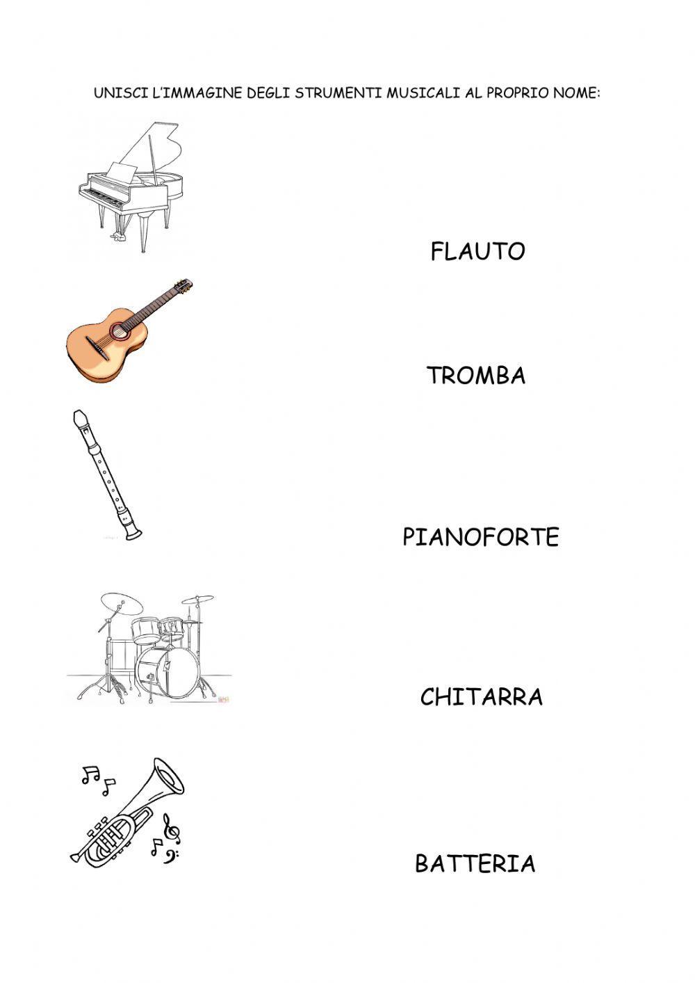 Gli strumenti musicali interactive worksheet