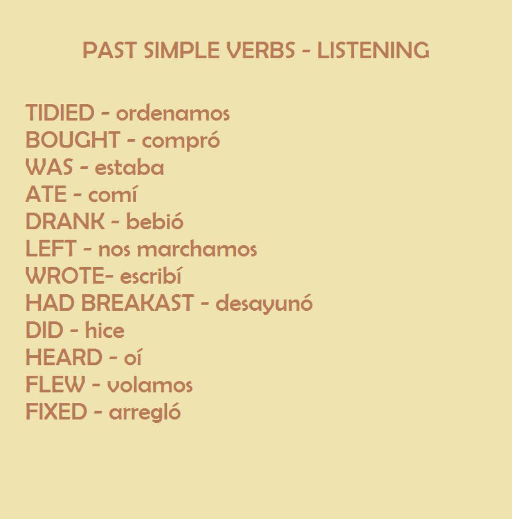 Verbs list En-Sp
