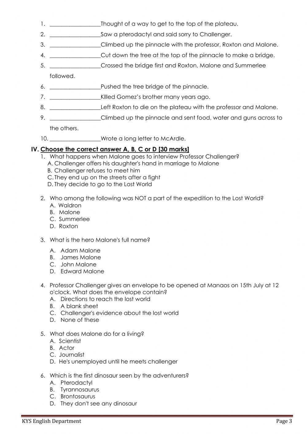 Literature G4FF-3rd term exams