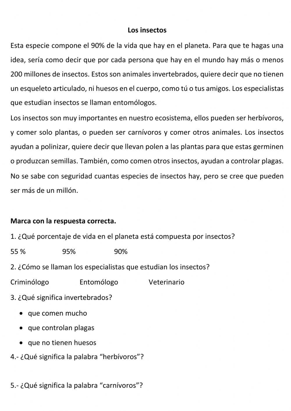 Los insectos+operaciones