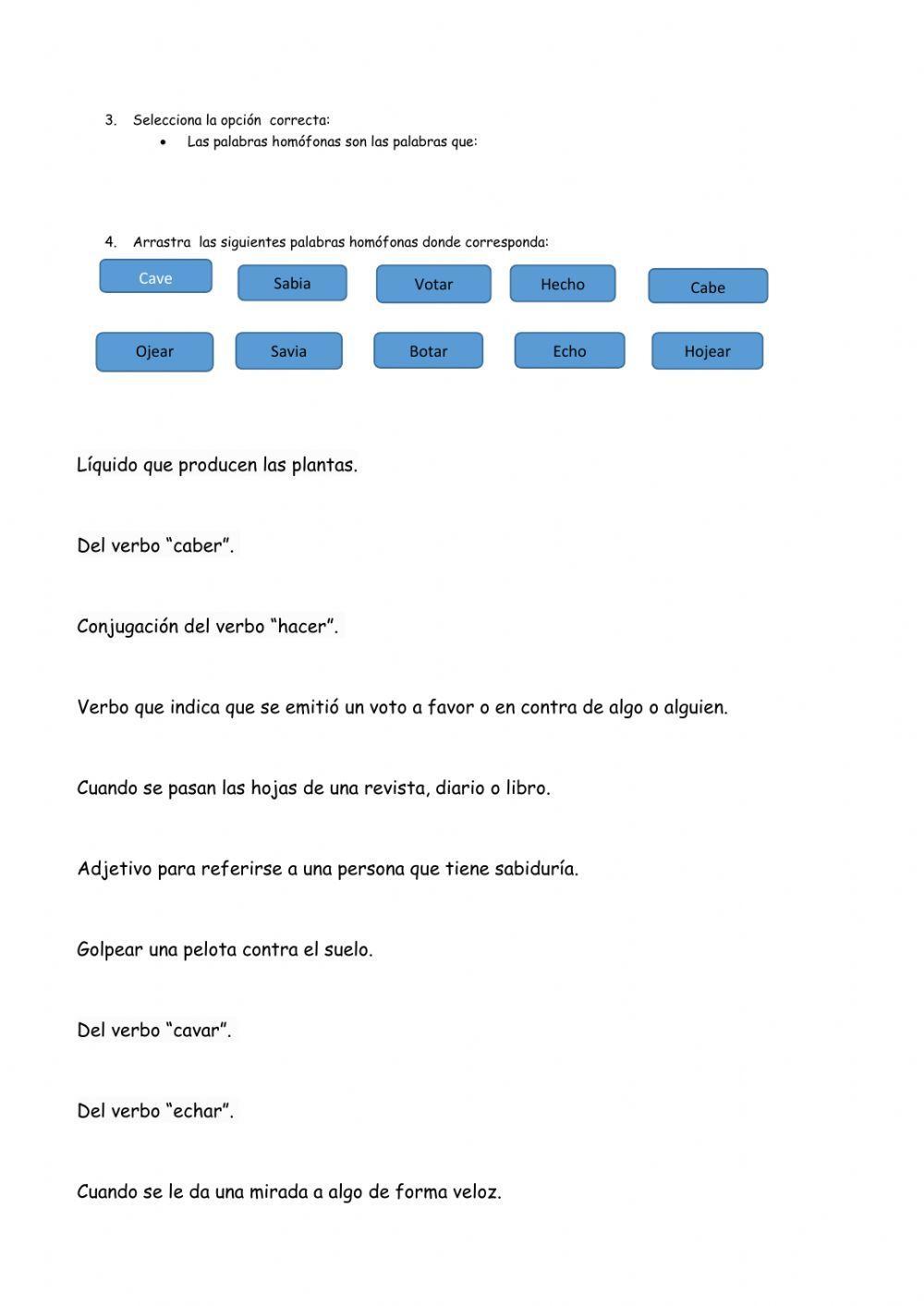 Palabras polisémicas y homófonas