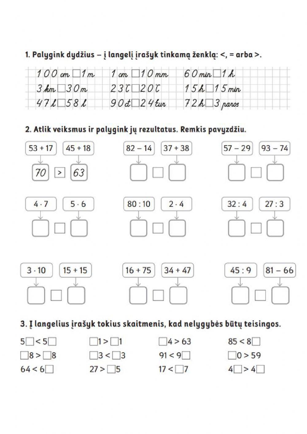Matematikos savarankiškas darbas
