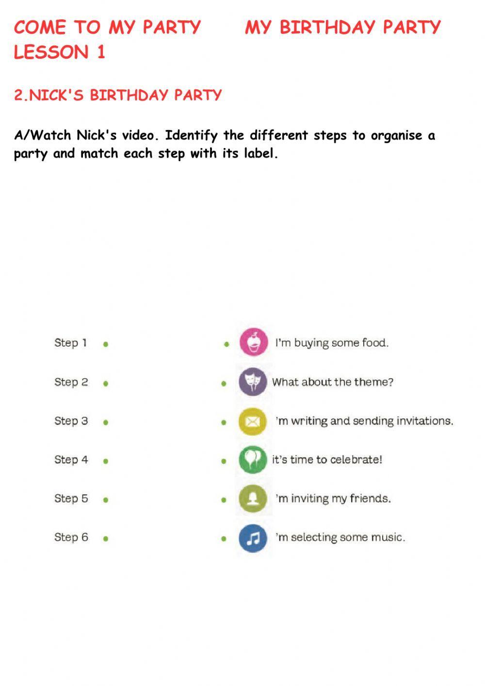 ORGANISING A BIRTHDAY PARTY