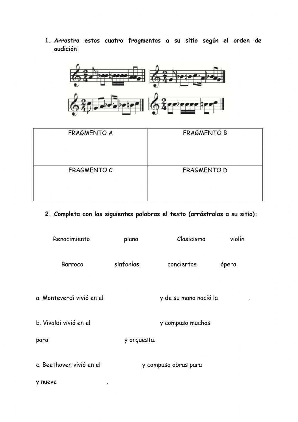 Dictado y repaso del Renacimiento al Clasicismo