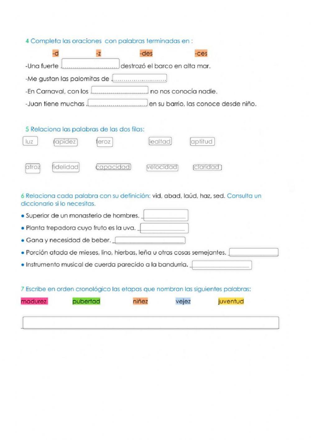 Plural de palabras acabadas en D y Z
