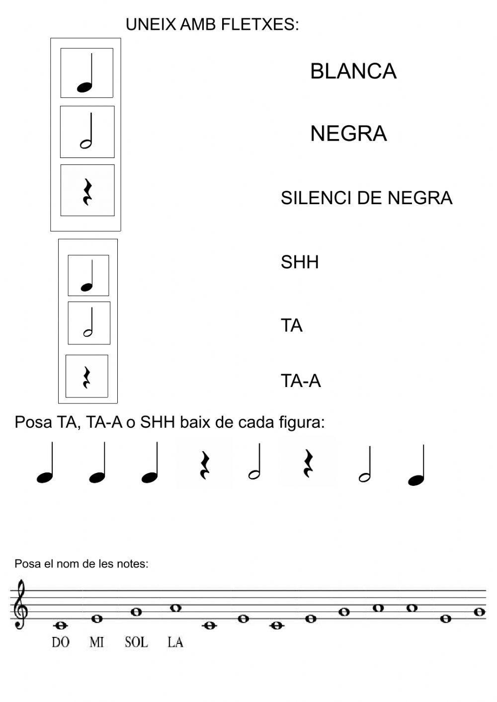 Figures musicals i notes musicals