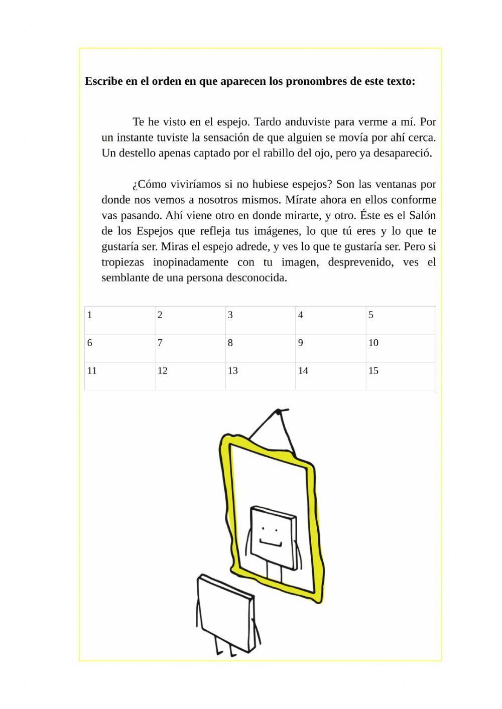 Ejercicios El pronombre